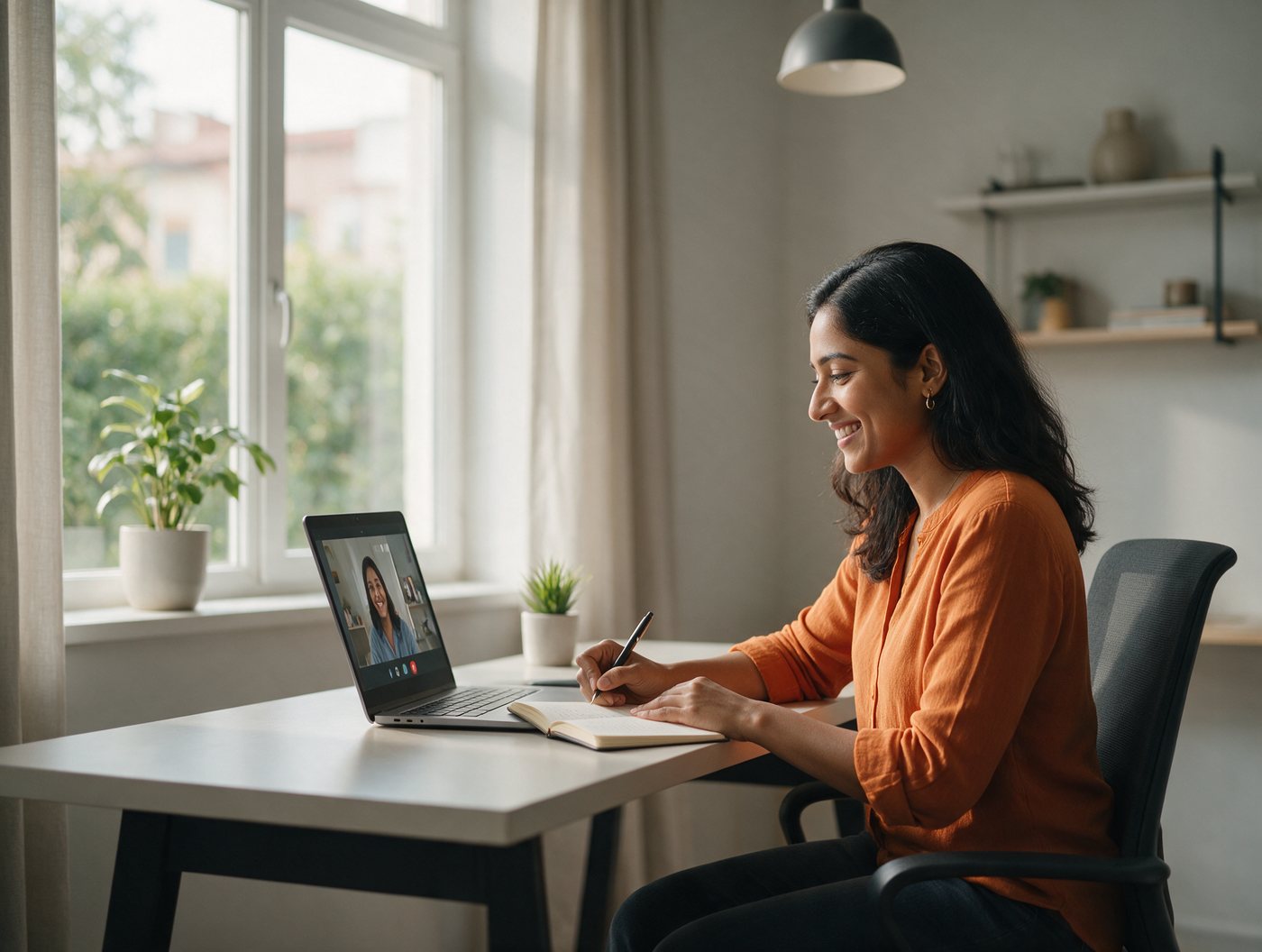 A learner in a 1:1 online consultation with Uttam Education